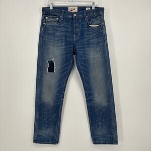 Current/Elliot Jeans Men 33x30 Blue Selvedge Whit Oak Cone Denim Distressed USA